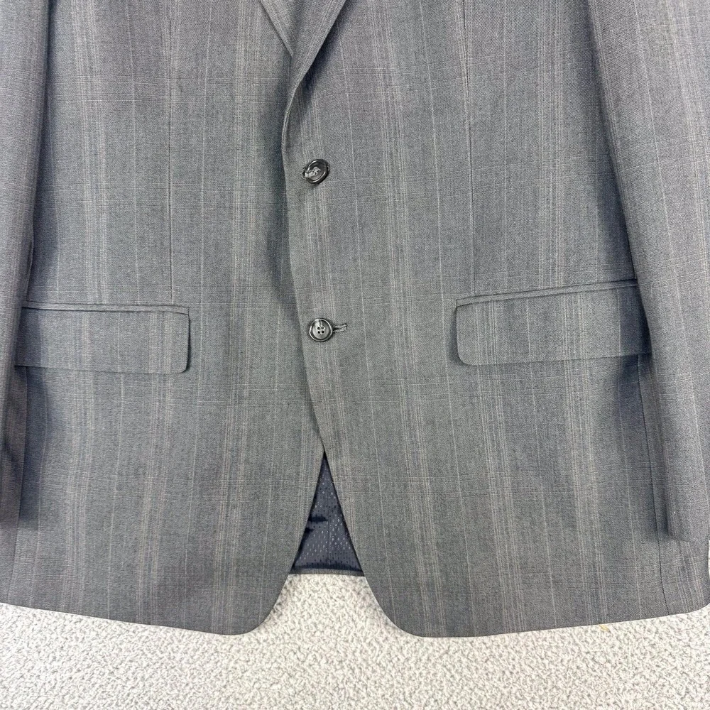 Sean John Blazer Mens 42R Gray Pinstripe Two Button Suit Jacket Notch‎ Lapel